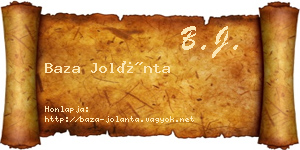 Baza Jolánta névjegykártya